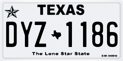 TX license plate DYZ1186