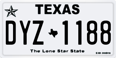 TX license plate DYZ1188