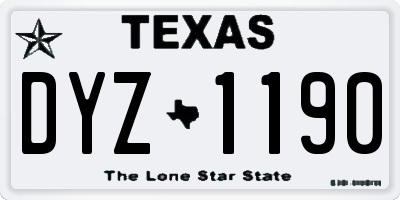 TX license plate DYZ1190