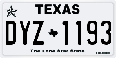 TX license plate DYZ1193
