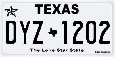 TX license plate DYZ1202