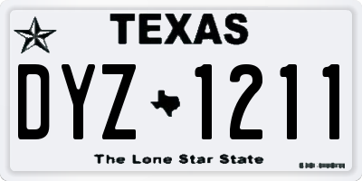 TX license plate DYZ1211