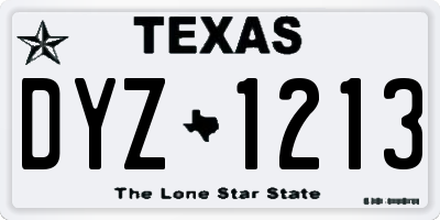 TX license plate DYZ1213