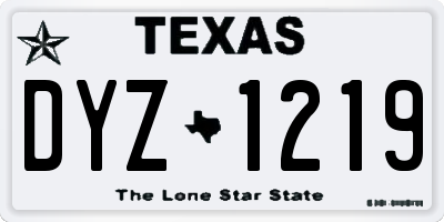 TX license plate DYZ1219