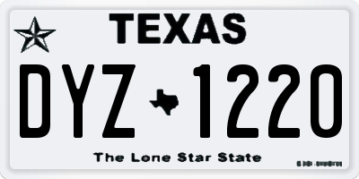 TX license plate DYZ1220
