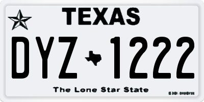 TX license plate DYZ1222