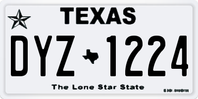 TX license plate DYZ1224