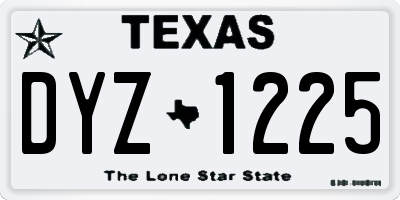 TX license plate DYZ1225