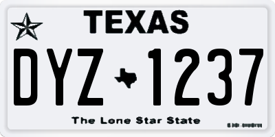 TX license plate DYZ1237