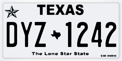 TX license plate DYZ1242