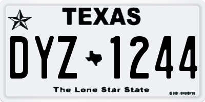 TX license plate DYZ1244