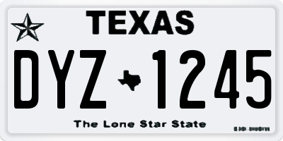 TX license plate DYZ1245