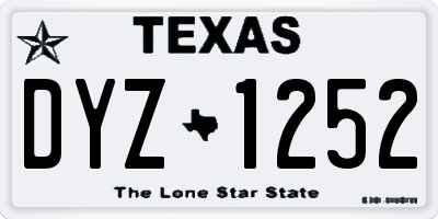 TX license plate DYZ1252