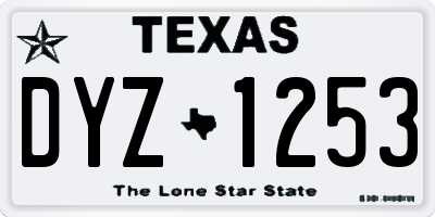 TX license plate DYZ1253