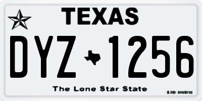 TX license plate DYZ1256