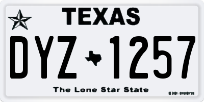 TX license plate DYZ1257