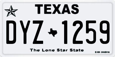 TX license plate DYZ1259