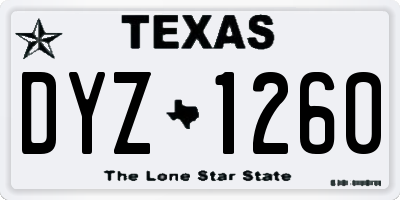 TX license plate DYZ1260