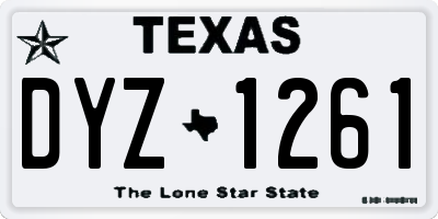 TX license plate DYZ1261