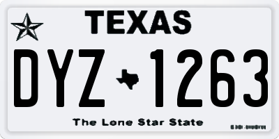 TX license plate DYZ1263