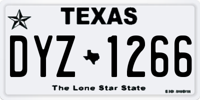 TX license plate DYZ1266