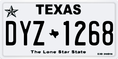 TX license plate DYZ1268