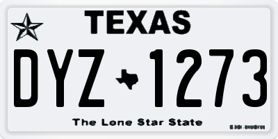 TX license plate DYZ1273