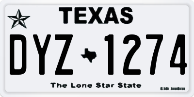 TX license plate DYZ1274