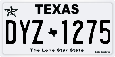 TX license plate DYZ1275