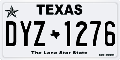 TX license plate DYZ1276