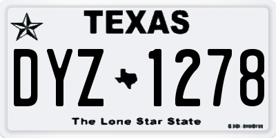 TX license plate DYZ1278