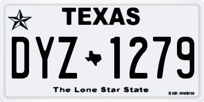 TX license plate DYZ1279