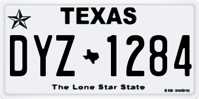 TX license plate DYZ1284