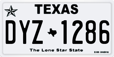 TX license plate DYZ1286