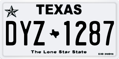 TX license plate DYZ1287