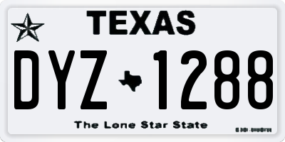 TX license plate DYZ1288