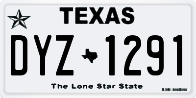 TX license plate DYZ1291