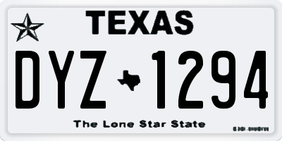 TX license plate DYZ1294