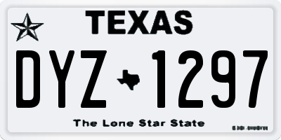 TX license plate DYZ1297