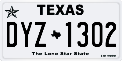 TX license plate DYZ1302