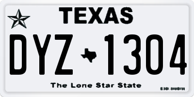 TX license plate DYZ1304