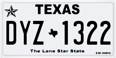 TX license plate DYZ1322