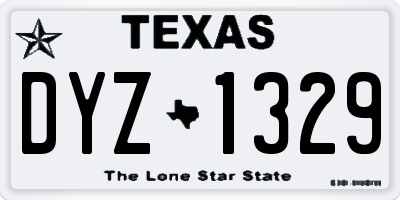 TX license plate DYZ1329