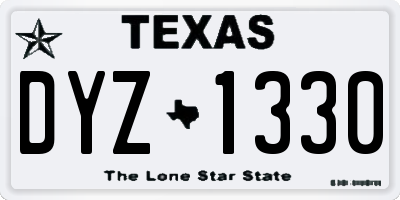 TX license plate DYZ1330