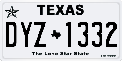TX license plate DYZ1332