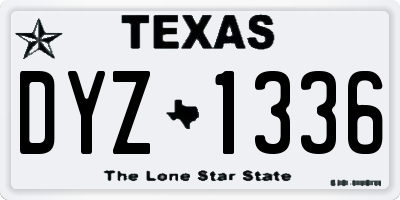 TX license plate DYZ1336