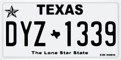 TX license plate DYZ1339