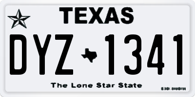 TX license plate DYZ1341