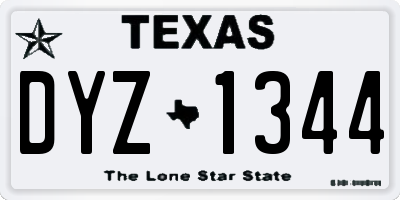 TX license plate DYZ1344