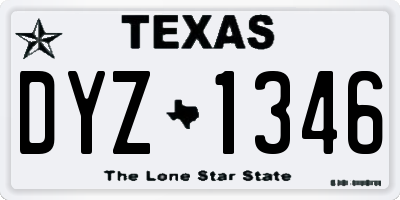 TX license plate DYZ1346